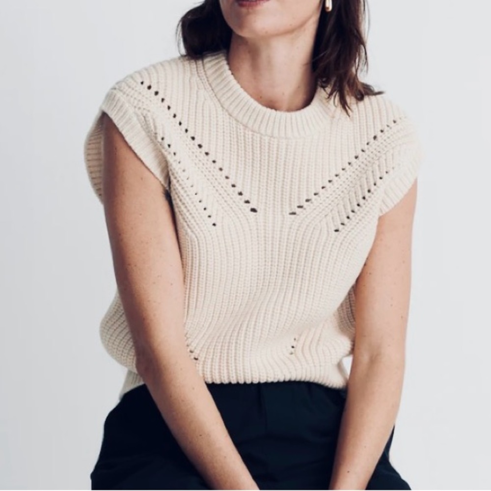 Madewell Cream Sleeveless Sweater